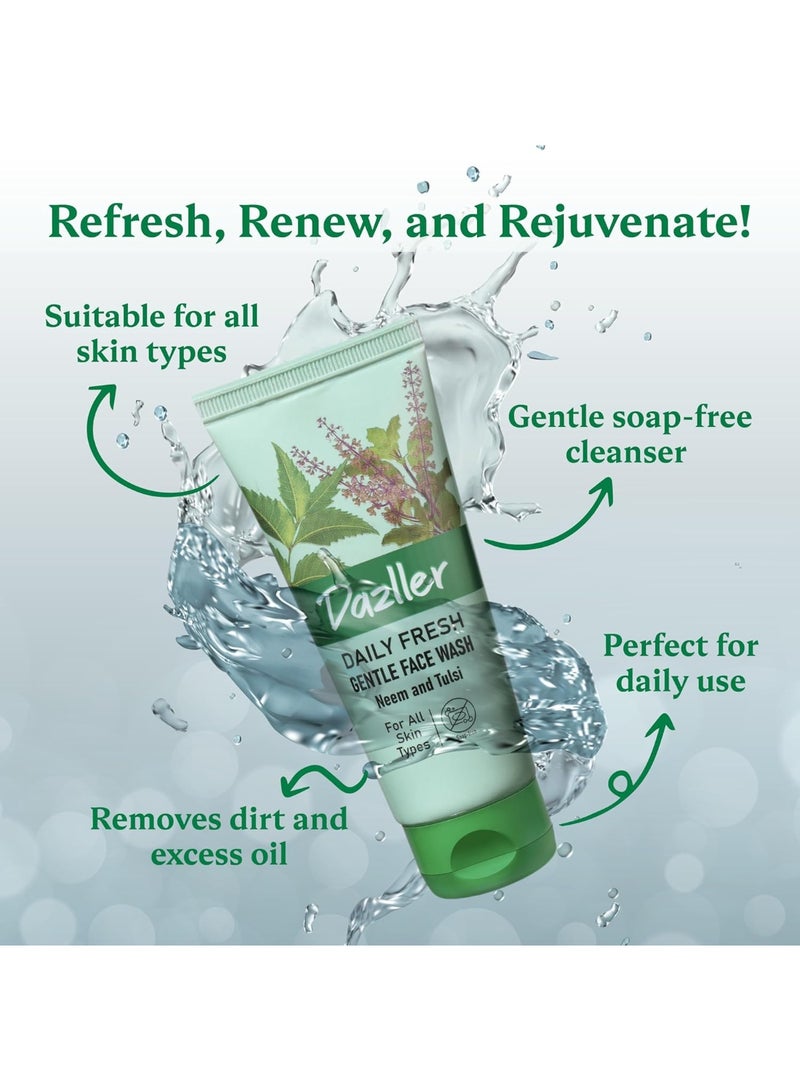 Dazller Naturals Face Wash Combo Pack of 5 Foam Cleansers|Brightens, Hydrates, Evens Skin Tone|For All Skin Types|0% artifical colour|250g - Image 2